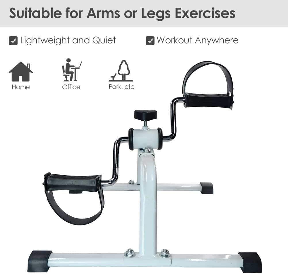 Pedal exerciser suitable for arm and leg exercises at home, office, or outdoors