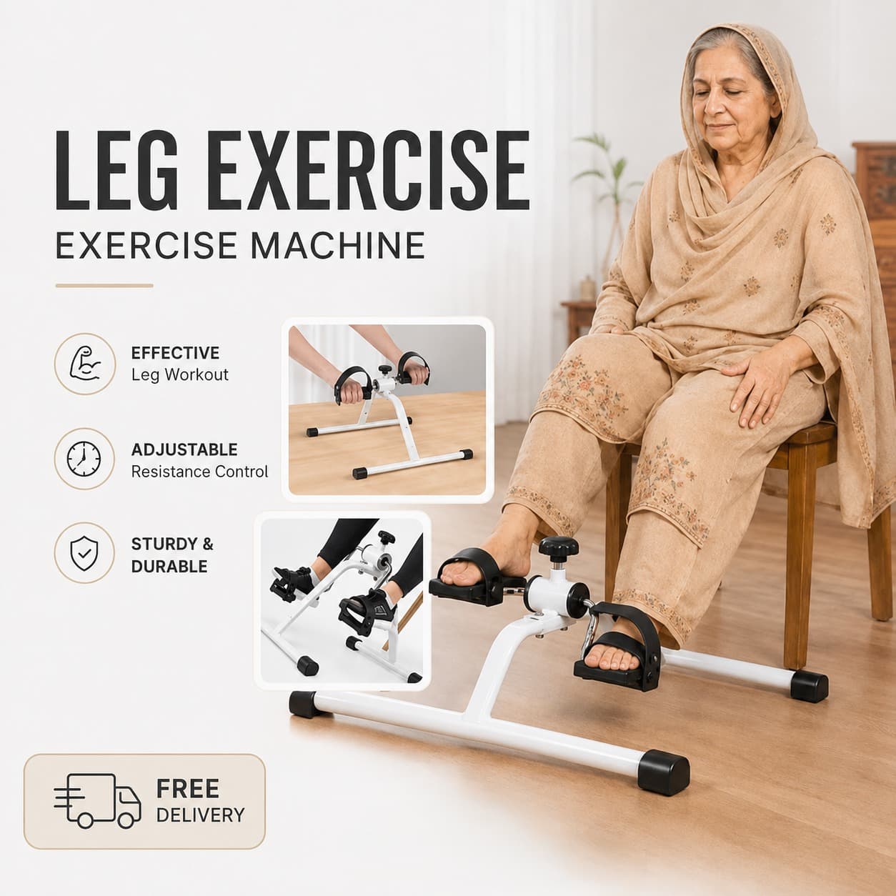 Arm pedal exerciser leg workout with adjustable resistance and free delivery